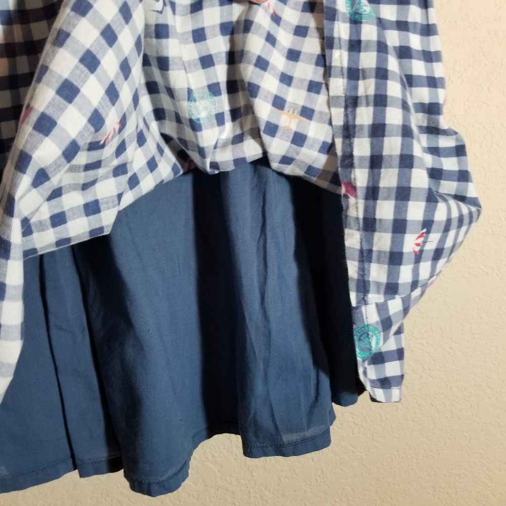 Yumi Travel Novelty Gingham Skater Skirt - Picture 7 of 16